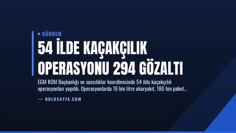 54 İlde Kaçakçılık Operasyonu 294 Gözaltı