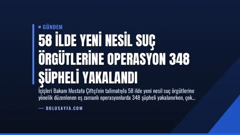 58 İlde Yeni Nesil Suç Örgütlerine Operasyon 348 Şüpheli Yakalandı
