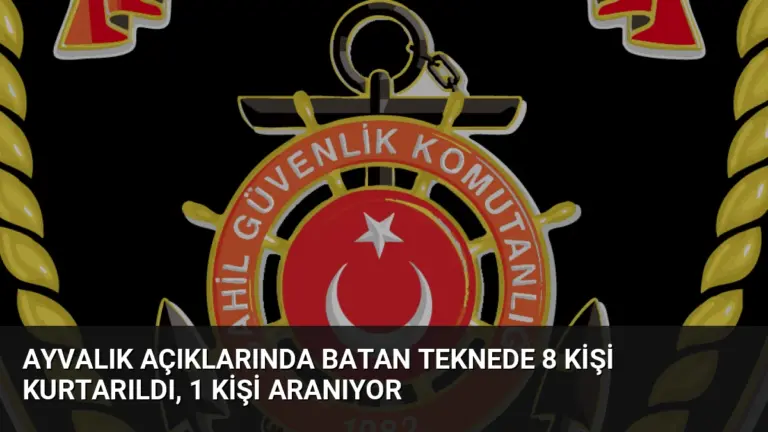 Ayvalık Açıklarında Batan Teknede 8 Kişi Kurtarıldı, 1 Kişi Aranıyor