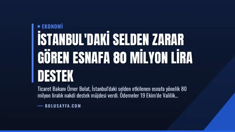 İstanbul’daki Selden Zarar Gören Esnafa 80 Milyon Lira Destek