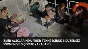 İzmir Açıklarında Fiber Tekne İçinde 8 Düzensiz Göçmen ve 5 Çocuk Yakalandı