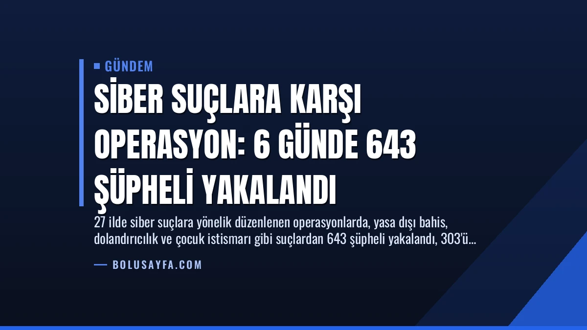 Siber Suçlara Karşı Operasyon: 6 Günde 643 Şüpheli Yakalandı