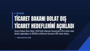 Ticaret Bakanı Bolat Dış Ticaret Hedeflerini Açıkladı