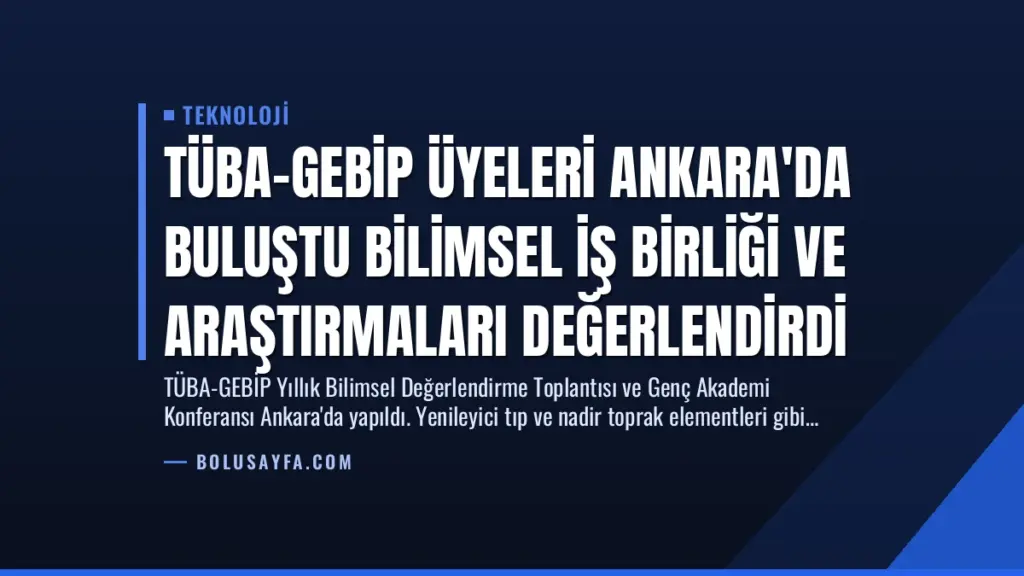 TÜBA-GEBİP Üyeleri Ankara'da Buluştu Bilimsel İş Birliği ve Araştırmaları Değerlendirdi